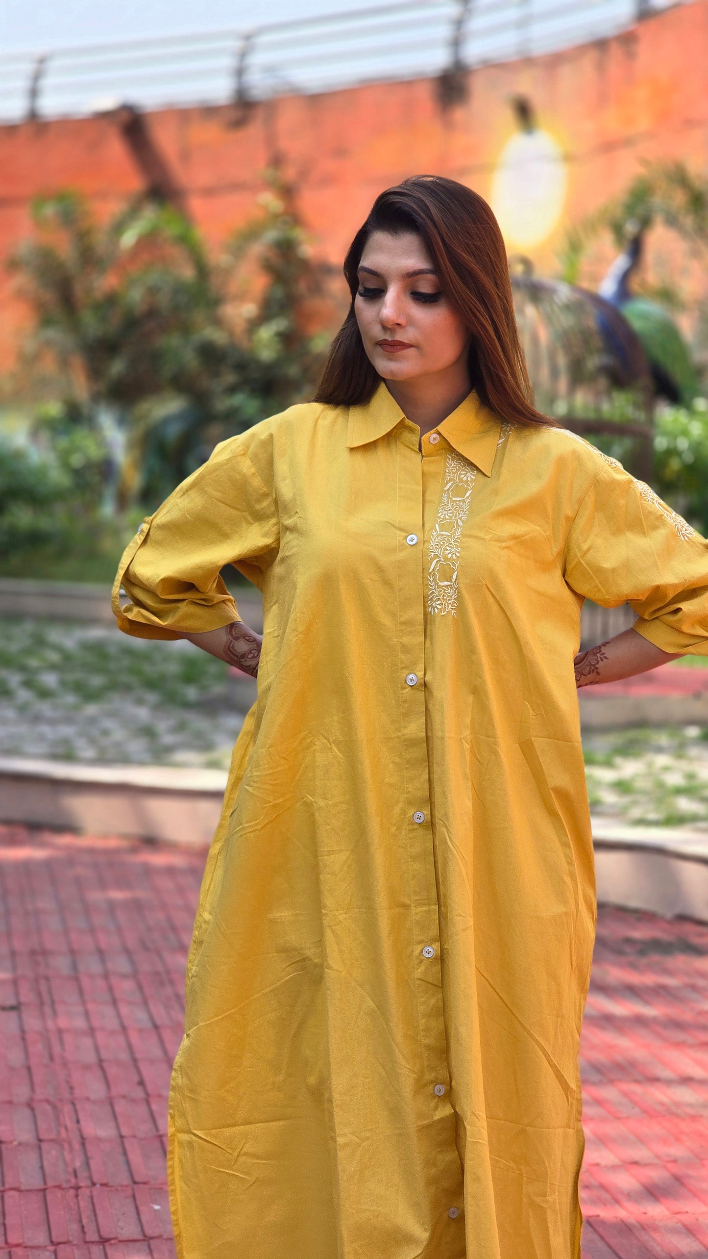 The Golden Yellow Shirt Dress