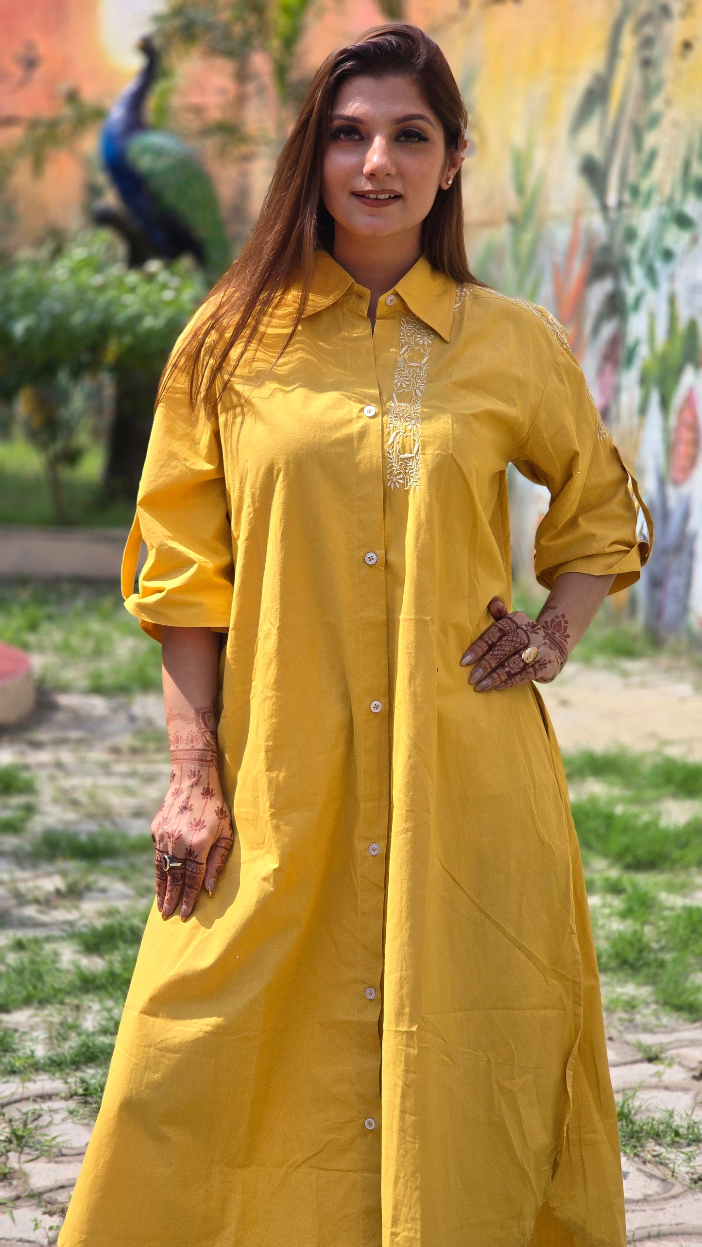 The Golden Yellow Shirt Dress