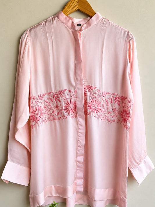 Rose Chikankari Shirt