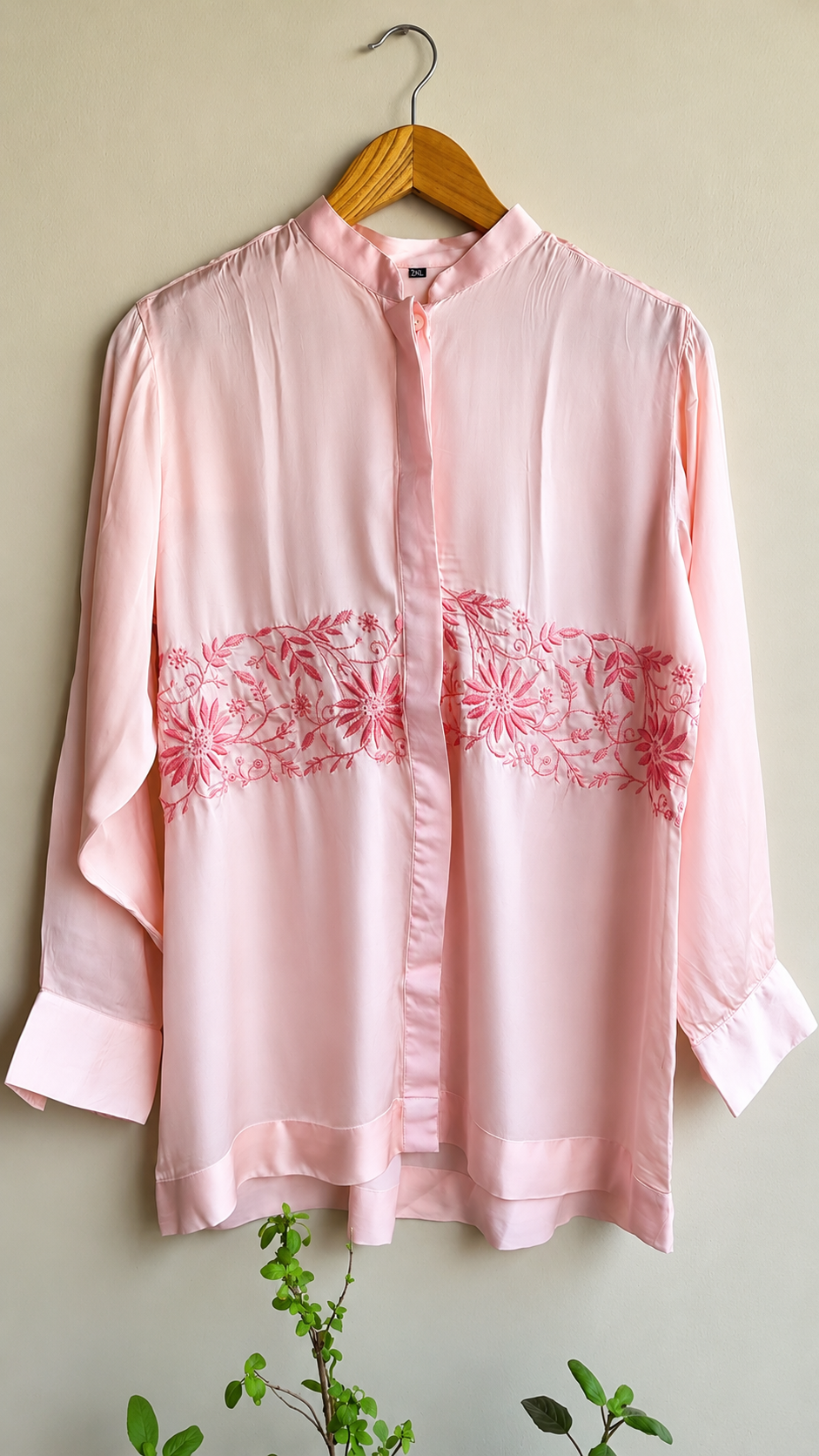 Rose Chikankari Shirt